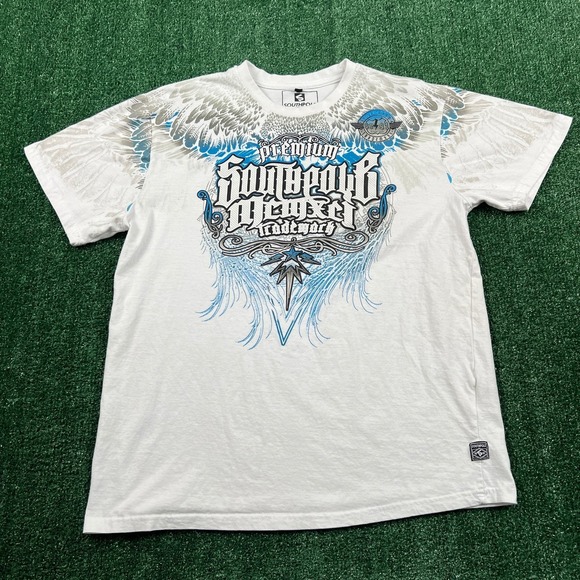 Southpole Other - VTG Southpole Tribal Wings AOP Jesse Pinkman T-Shirt Mens Large White‎ Y2K